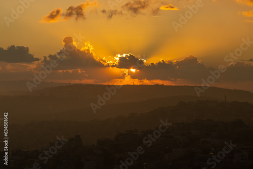 sunset over the mountains