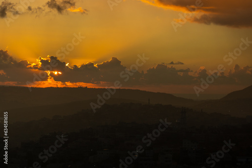 sunset over the mountains
