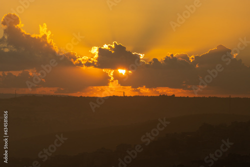 sunset over the mountains