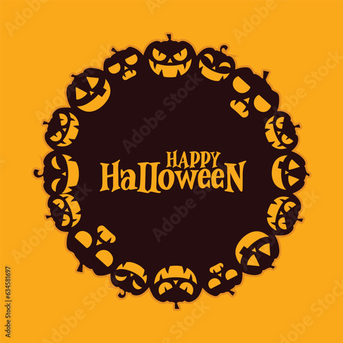halloween frame with pumpkin