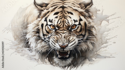 The Inquisitive Tiger  A Detailed Sketch