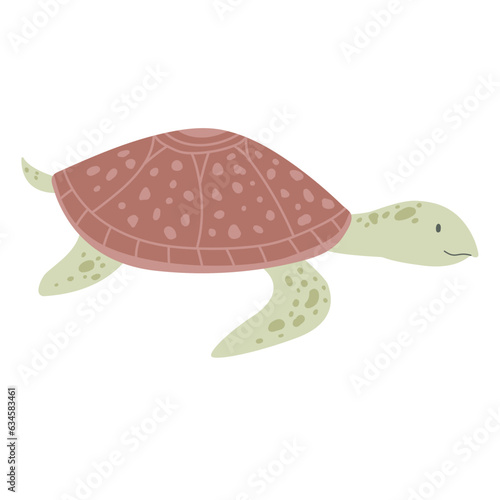 Sea ​​turtle in cartoon style