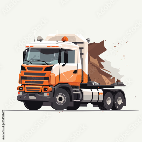 crashed truck vector flat minimalistic isolated illustration