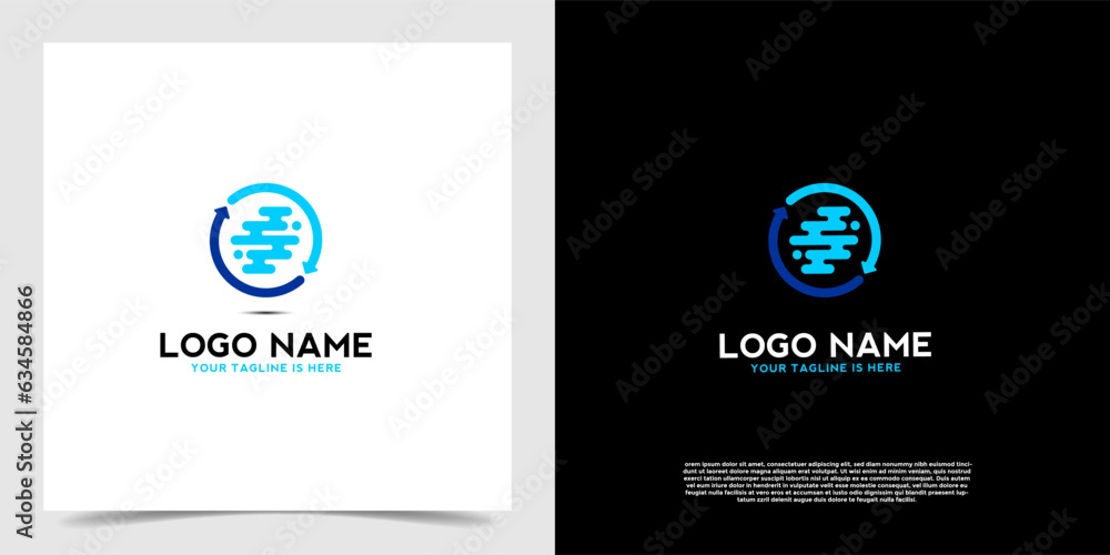 Fototapeta premium Geometric circular graphic element logo vector. Business logo vector template