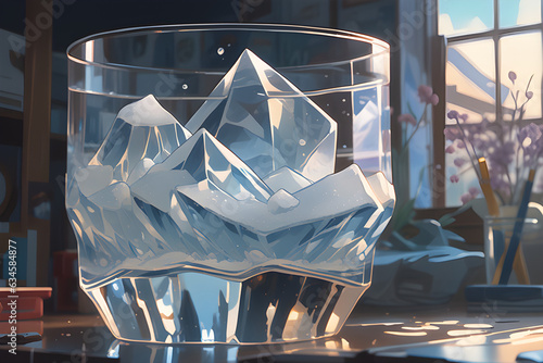 a-brilliant-glass-made-of-ice. Generative AI photo