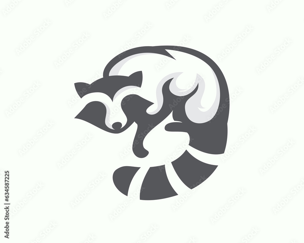 aware raccoon responsive art logo symbol design template illustration inspiration aware raccoon responsive art logo symbol design template illustration inspiration