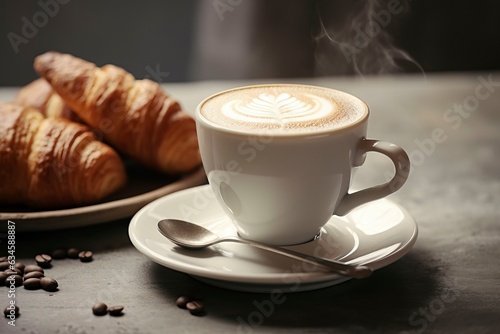 Morning Croissant and Cappuccino Delight breakfast photo