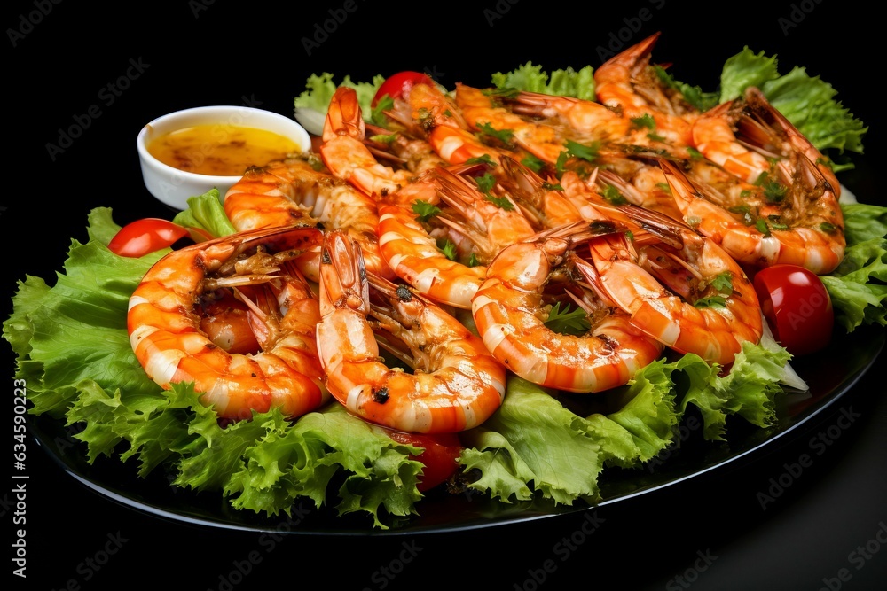 Grilled Shrimp Delicacy Plate Grilled Shrimp Delicacy Plate