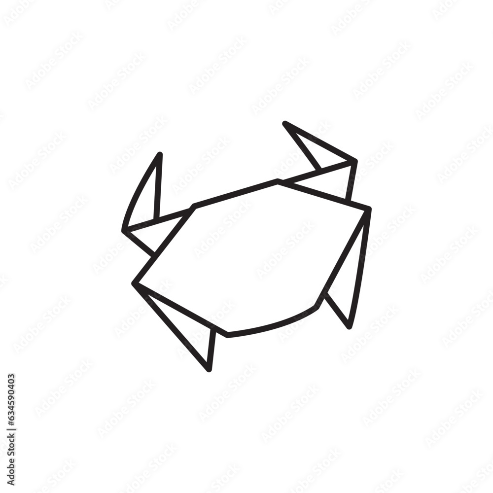 Crab origami icon. Paper folding art, Containing origami, Origami flat line icon. Paper art vector illustrations. Thin signs for japanese creative hobby, Vector illustration. Crab origami icon. Paper folding art, Containing origami, Origami flat line icon. Paper art vector illustrations. Thin signs for japanese creative hobby, Vector illustration.