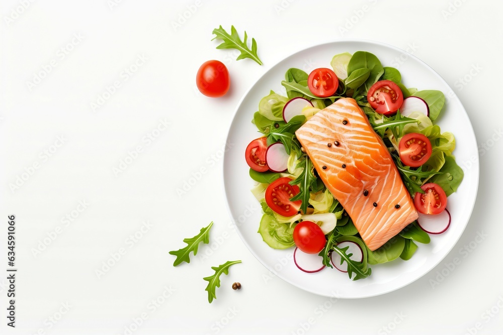 Top View Baked Salmon Food Composition Top View Baked Salmon Food Composition