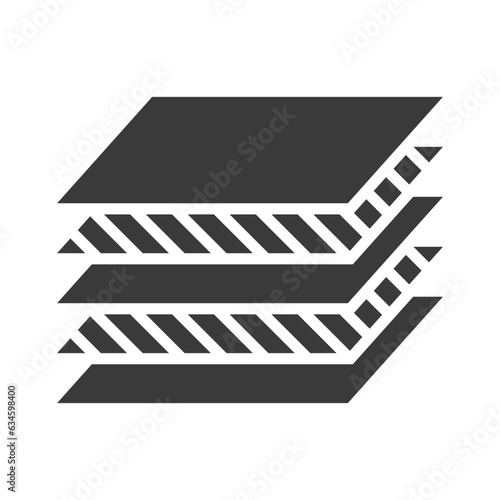 Multi-layered panel glyph icon isolated on white background.Vector illustration.
