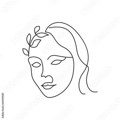 Woman Face Line Art Design
