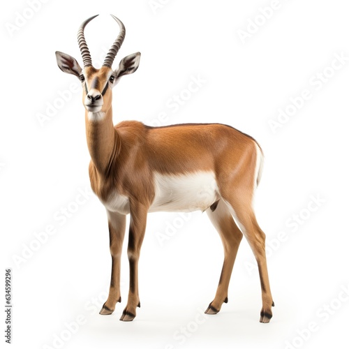 an antelope in white background