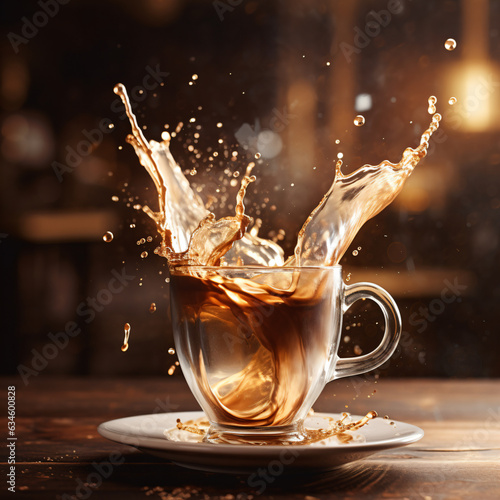 splashing coffee - Generative AI
