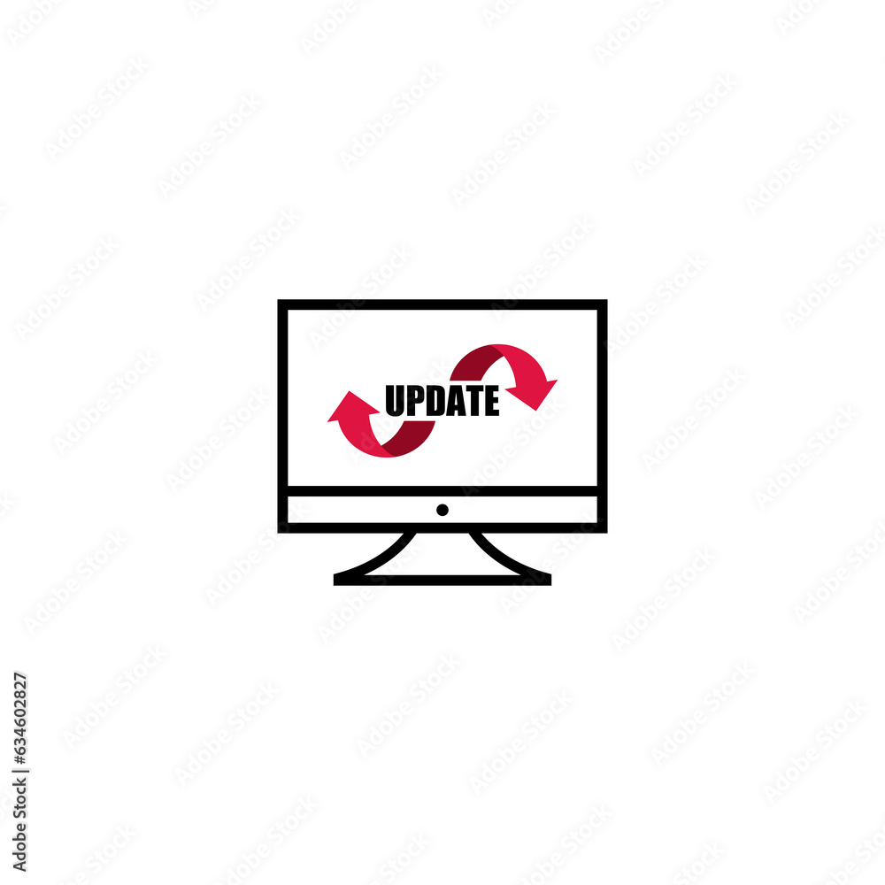 PC monitor update icon isolated on transparent background PC monitor update icon isolated on transparent background