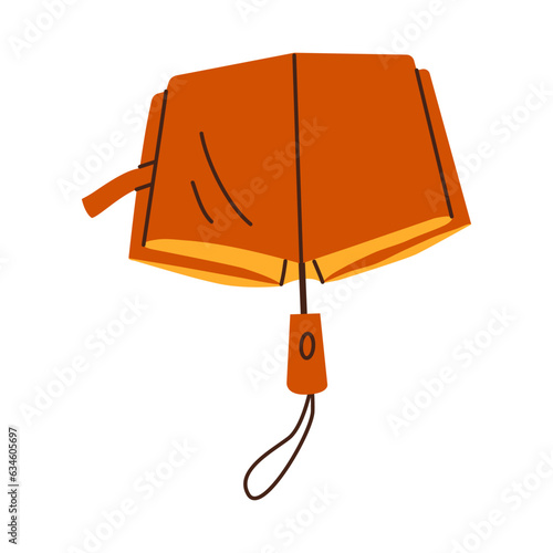 Isolated red automatic collapsible umbrella in flat style on white background