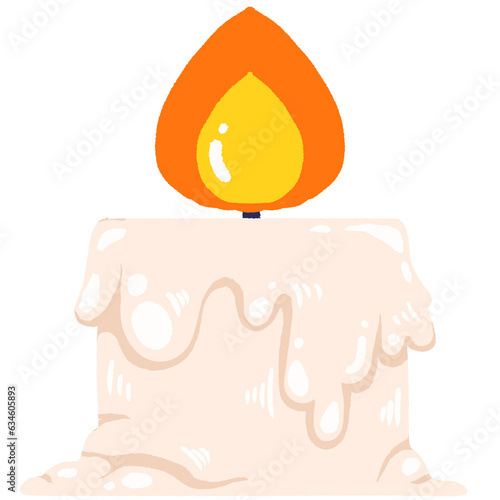 burning candle on a white background