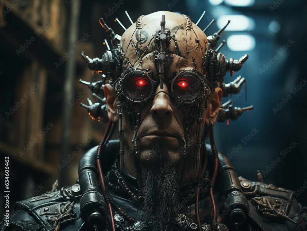 Cyberpunk Tyrant Unleashing Madness in UHD, cult leader cyberpunk crazy evil mad