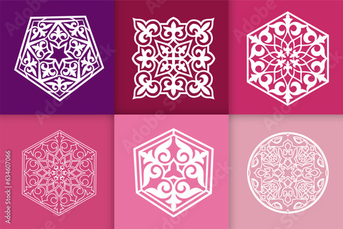 Mandalas. Vintage decorative elements. Six ethnic mandala patterns set Oriental pattern, vector illustration. Islam, Arabic, Indian, Turkish, Pakistan, Chinese, ottoman motif ethnic Mandala ornament