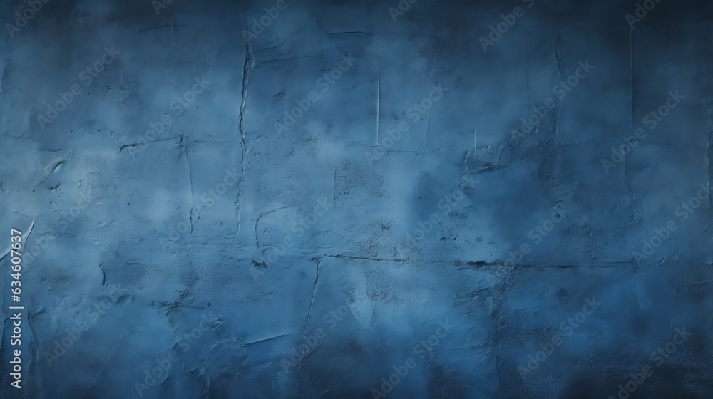 Generative AI : Empty old dark blue cement wall texture backgrounds