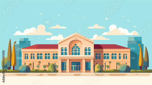school building drawing vector