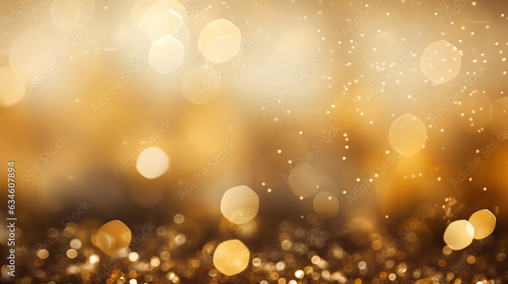 Generative AI : Gold abstract bokeh background Generative AI : Gold abstract bokeh background