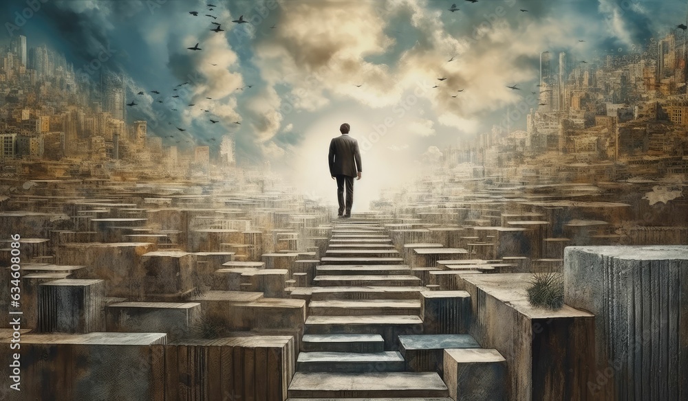Leadership concept with businessman Leadership concept with businessman
