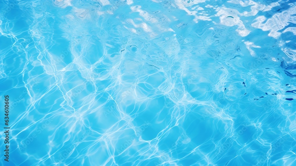 Generative AI : Pool water abstract background, cold fresh natural backdrop, rippled texture and pattern, blue swimming pool seamless surface, summer travel vacation and leisure concept