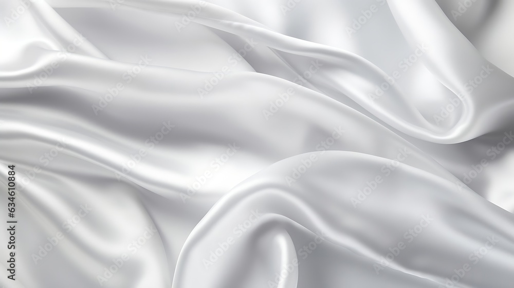 Obraz premium Generative AI : White gray satin texture that is white silver fabric silk panorama background with beautiful soft blur pattern natural.
