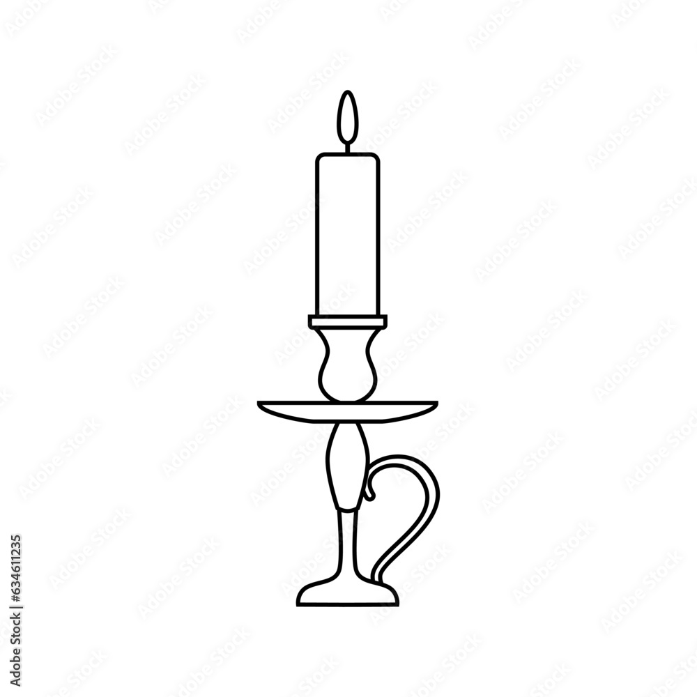 Fototapeta premium Candlestick icon vector. Candle illustration sign. light symbol or logo.
