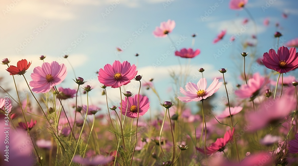Generative AI : Summer flowers meadow Generative AI : Summer flowers meadow