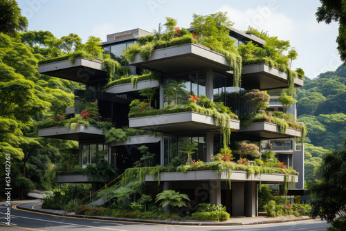 An office building with healthy plants, trees and shrubs © Kepler