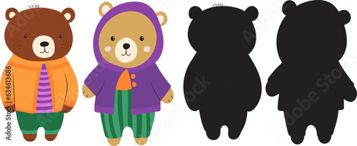 bear cubs cartoon on white background vector