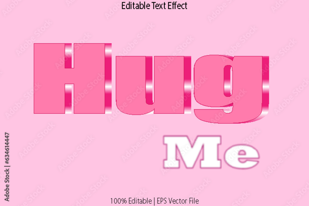 Hug Me Editable Text Effect Emboss Cute Style