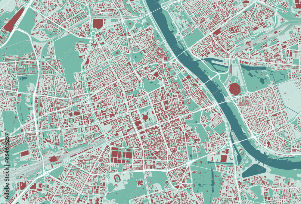 Fototapeta premium Large Warsaw map
