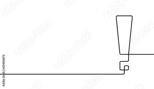 Exclamation mark continuous one line. Hand draw black attention marks isolated on white background. Hands drawing graphic element important point. Idea symbol for design print. Vector illustration