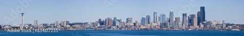 Vast Blue Panoramic Sky and Water at Seattle s Horizon