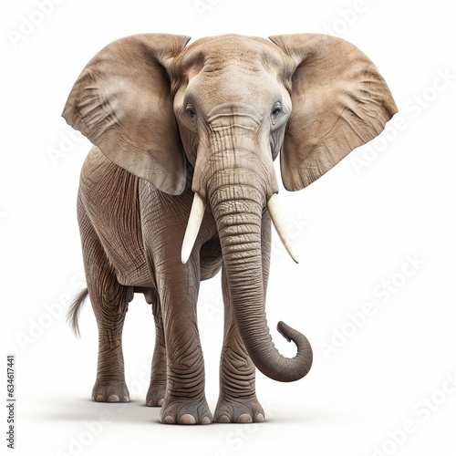 an elephant in white background