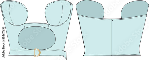 Crop Blouse Template Flat Sketches, Fashion Technical Drawings, Crop Top Technical Drawing,Fashion Templates, Shirt Pattern, Denim Fashion Cad Drawing, Textile Flat Sketch, Fashion Templates, Shirt Ve