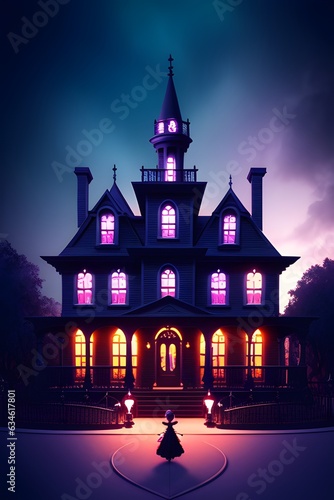 Haunted mansion horror scene. © pk74