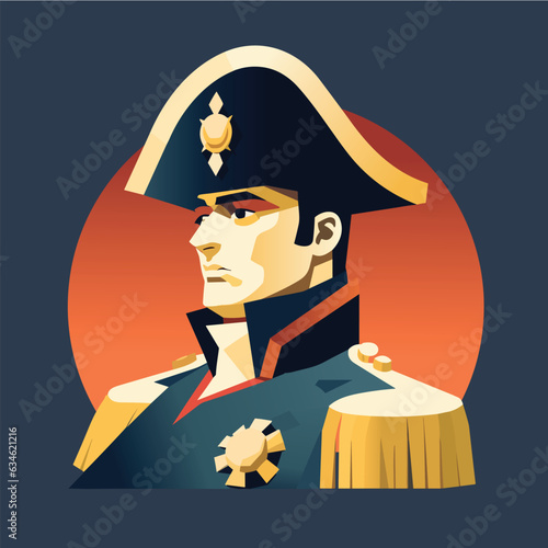 Napoleon Bonaparte French General army Commander. Flat vector character