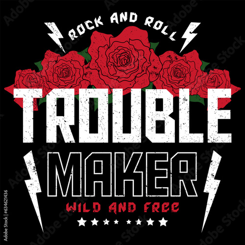 Rock and Roll Girl Female Fashion Slogan. Punk girl gang, Girl Gang patches, badges T-shirt apparels print tee graphic design.