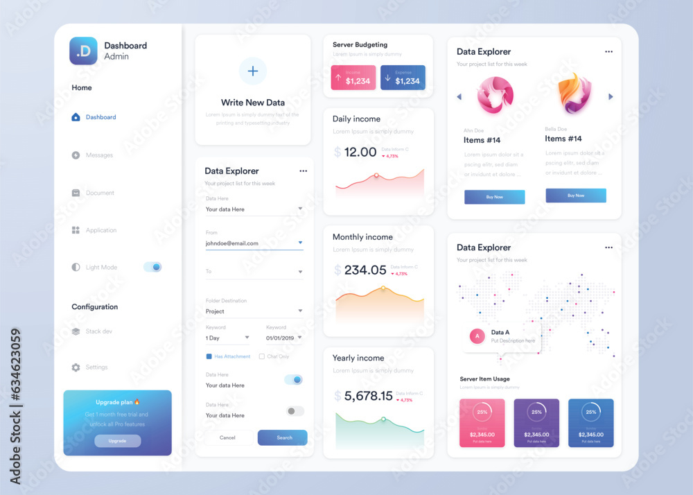 Infographic dashboard. UI UX design with graphs, charts and diagrams. Web interface template for business presentation Infographic dashboard. UI UX design with graphs, charts and diagrams. Web interface template for business presentation