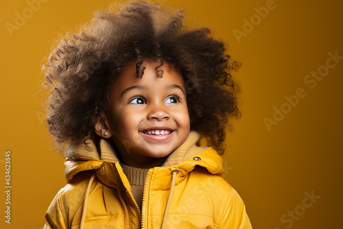 Generative ai studio portrait of cute little african girl teenager on different colour backgrounds 