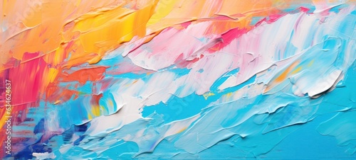 close up of a colorful abstract art painting, texture with oil brush strokes on canvas, knife paint
