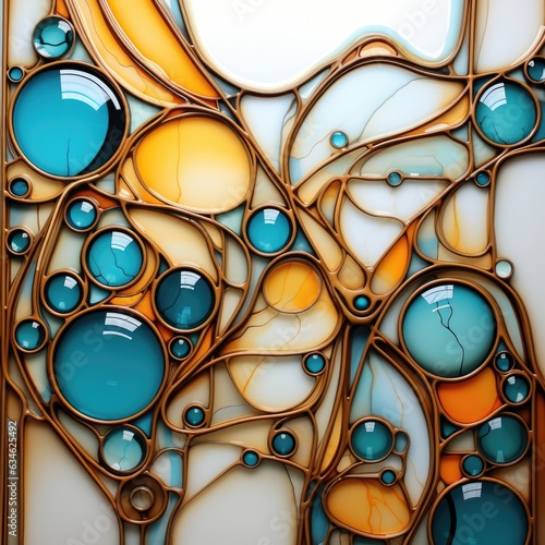 glass beads forming a abstract and organic artwork photo