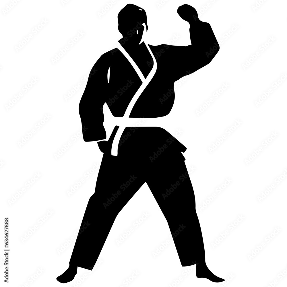 Sketch judoist, judoka athlete duel, fight, judo, pack of sport figure silhouette outline