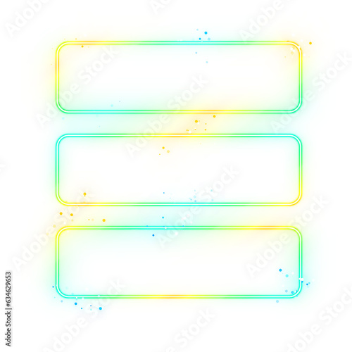 cool gradient neon border rectangle frame