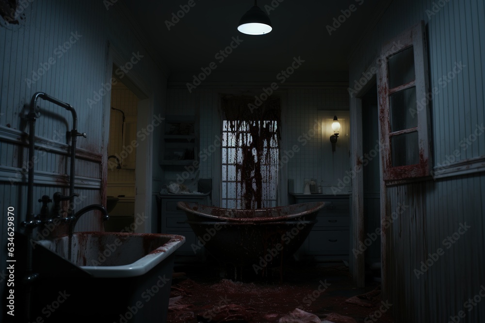 fictional horror movie scene with demon - scary creepy halloween theme fictional horror movie scene with demon - scary creepy halloween theme
