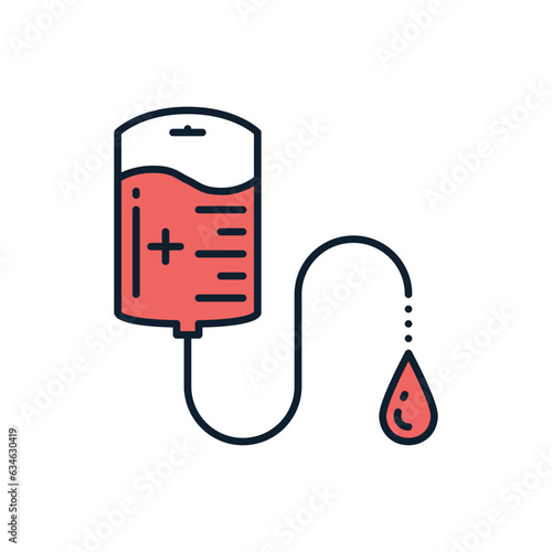 Blood Donation related vector line icon. Charitable contribution. Voluntary procedure. Donating plasma. Healthcare charity campaign. Isolated on white background. Vector illustration. Editable stroke